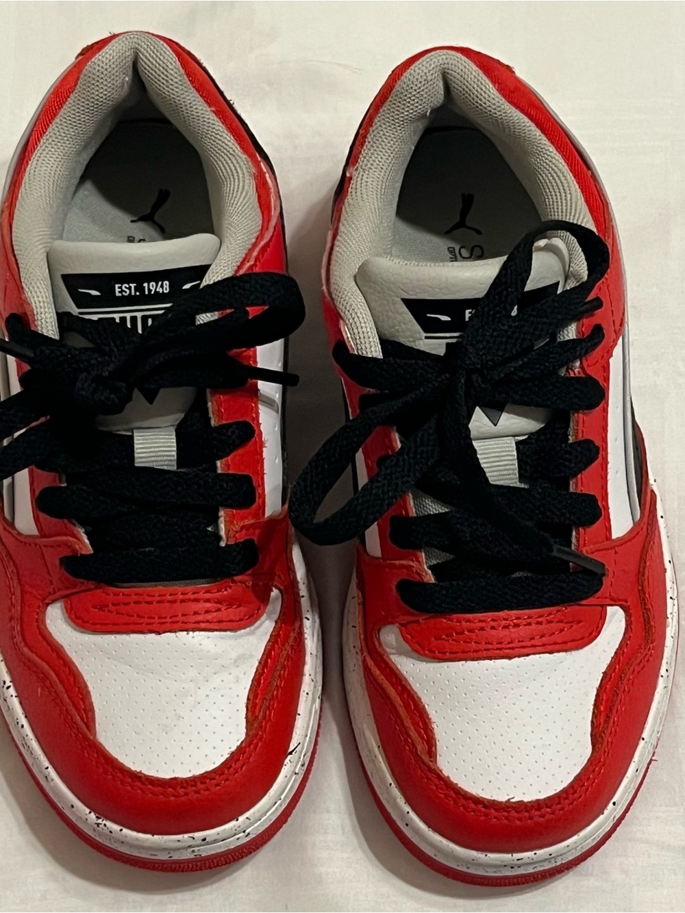 Puma Kids Red, White & Black Low-Top Sneakers